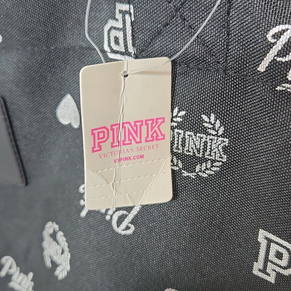 Pink by Victoria's Secret black tote with silver 